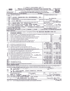 Form 990 2014 Canine Companions for Independence