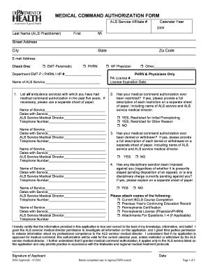 Medical Command Authorization Form