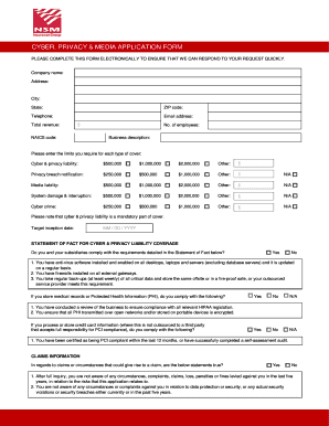 Cyber Privacy Media Application Form
