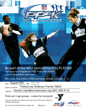 NFL Punt Pass & Kick Registration Form