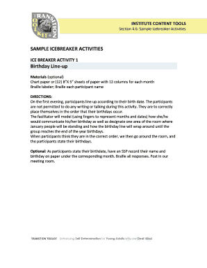 Sample Icebreaker Activities