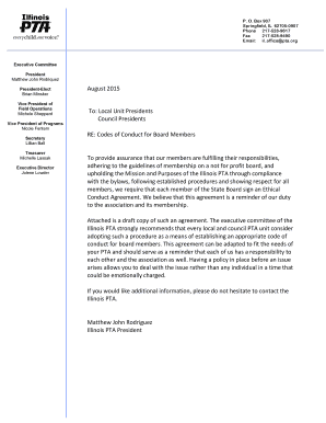 PTA Ethical Conduct Agreement