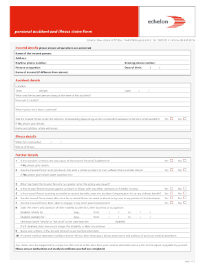 Personal Accident and Illness Claim Form