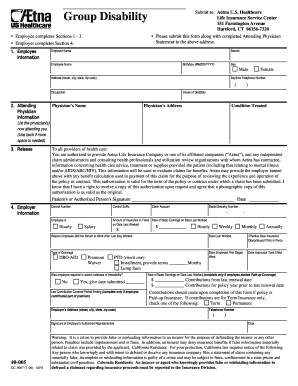 Aetna Group Disability Claim Form