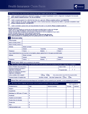 Health Claim Form