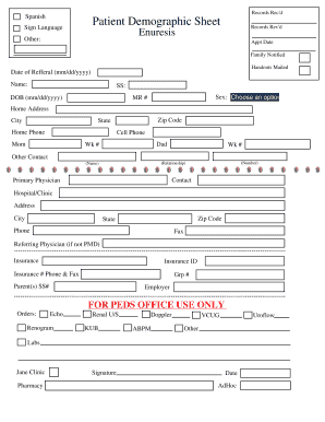Hoja Demográfica del Paciente