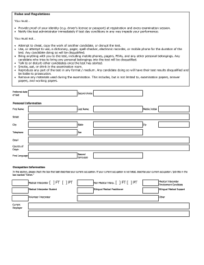 L&ISA Language Assessment Registration Form