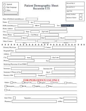 Hoja de Datos Demográficos del Paciente