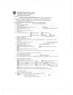 FORMULAIRE DE DEMANDE DE VISA