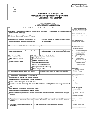 Schengen Visa Application Form
