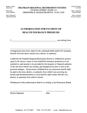 Authorization for Payment of Health Insurance Premiums
