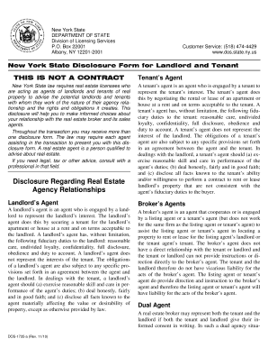 New York State Disclosure Form for Landlord and Tenant
