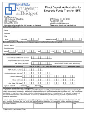 Direct Deposit Authorization Form