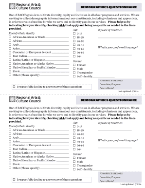 Demographics Questionnaire