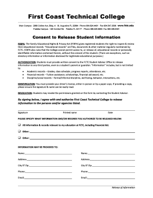 FERPA Consent to Release Student Information
