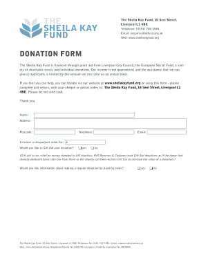 Sheila Kay Fund Donation Form