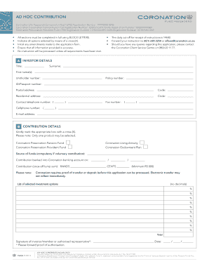 Ad Hoc Contribution Form