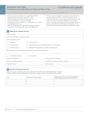 Dividends Tax Form