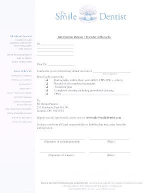Dental Records Release Form
