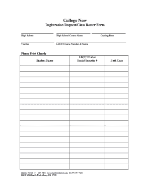 College Now Registration Request Form