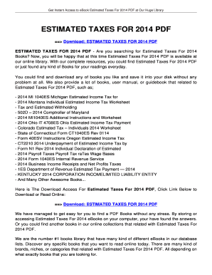 2014 Estimated Tax Forms