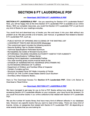 SECTION 8 FT LAUDERDALE SECTION 8 FT LAUDERDALE