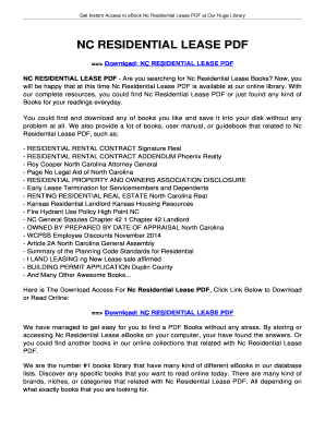 Nc residential lease pdf - Your Happy Family