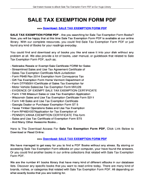 Sale tax exemption form pdf - tolianbiz Home