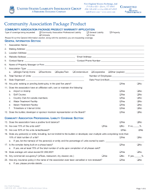 Community Association Insurance Application