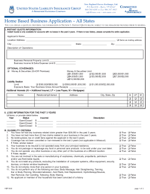 Home Based Business Insurance Application