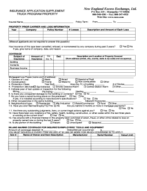 Insurance Application Supplement