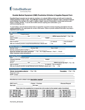 Durable Medical Equipment Request Form