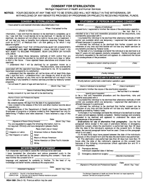 Consent for Sterilization