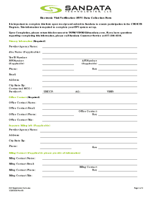 Electronic Visit Verification Registration Form