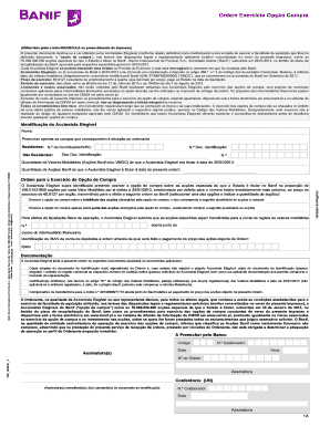 Ordem Exercício Opção Compra