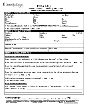 Fulyzaq Prior Authorization Request Form