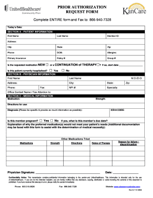 Prior Authorization Request Form