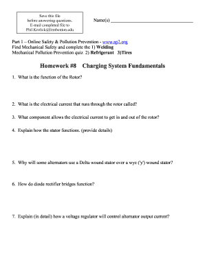 Charging System Fundamentals Homework
