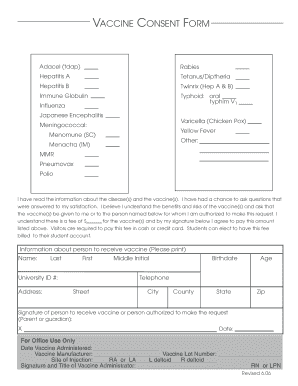 Vaccine Consent Form