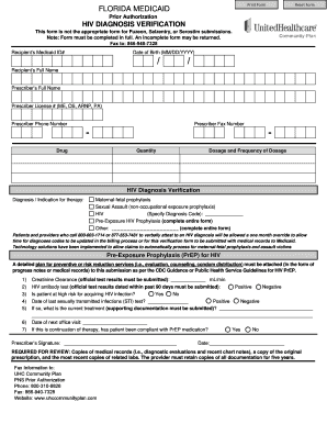 Florida Medicaid HIV Diagnosis Verification Form