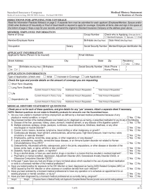 Standard Insurance Medical History Statement