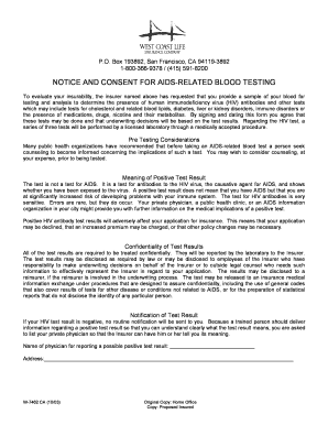 Notice and Consent for AIDS-Related Blood Testing
