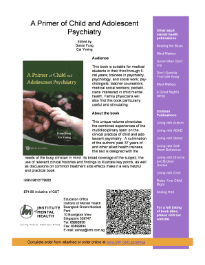 A Primer of Child and Adolescent Psychiatry Order Form