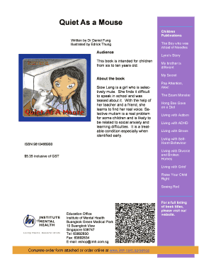 Quiet As a Mouse Book Order Form