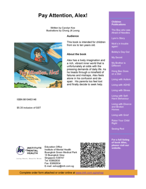 Pay Attention Alex Book Order Form