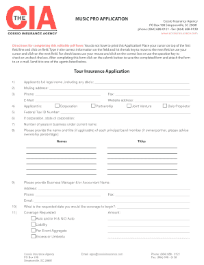 Music Pro Insurance Application