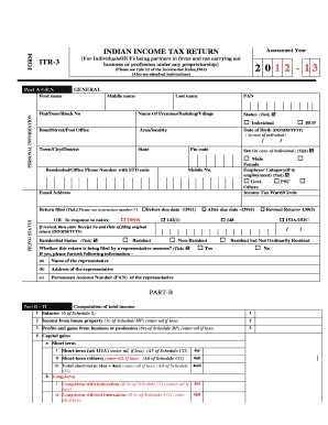 Indian Income Tax Return ITR-3