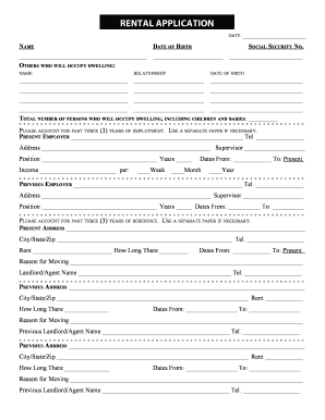 Rental Application Form