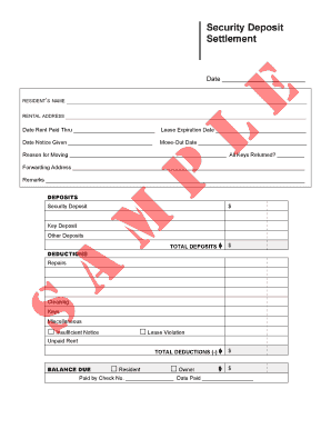 Security Deposit Settlement Form