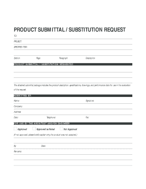 Product Submittal Substitution Request